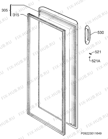 Взрыв-схема холодильника Electrolux ITE239-1 - Схема узла Door 003